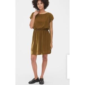XL Crushed Velvet Dress Fall Autumn Halloween Gap Mustard Yellow